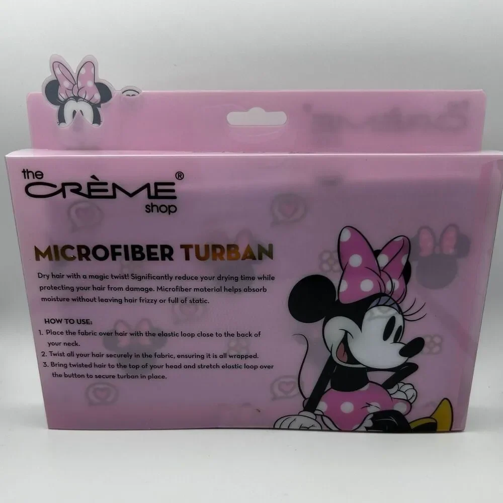 The Crème Shop x Disney Minnie Mouse Microfiber Turban Towel Wrap Lavender NEW